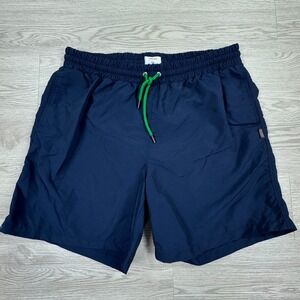 SWIMS Men's Swim‎ Trunks Navy Blue XXL Recycled Mesh Lined Drawstring Shorts
